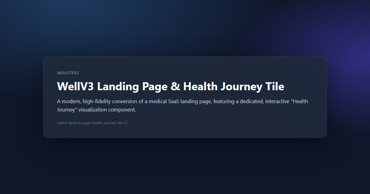Wellv3 Landing Page Health Journey Tile